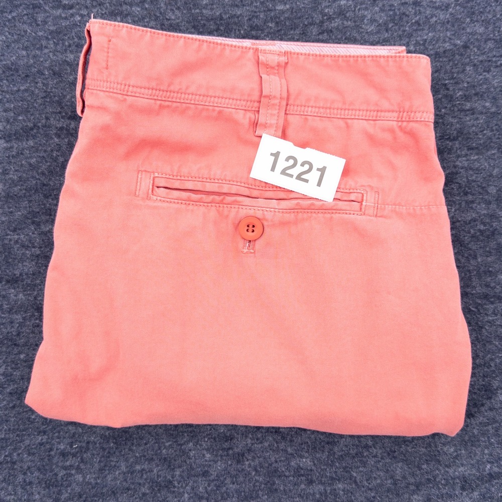 Barneys New York Chino Shorts Mens 34 Coral Salmon Pink Flat Front Casual - Picture 8 of 8